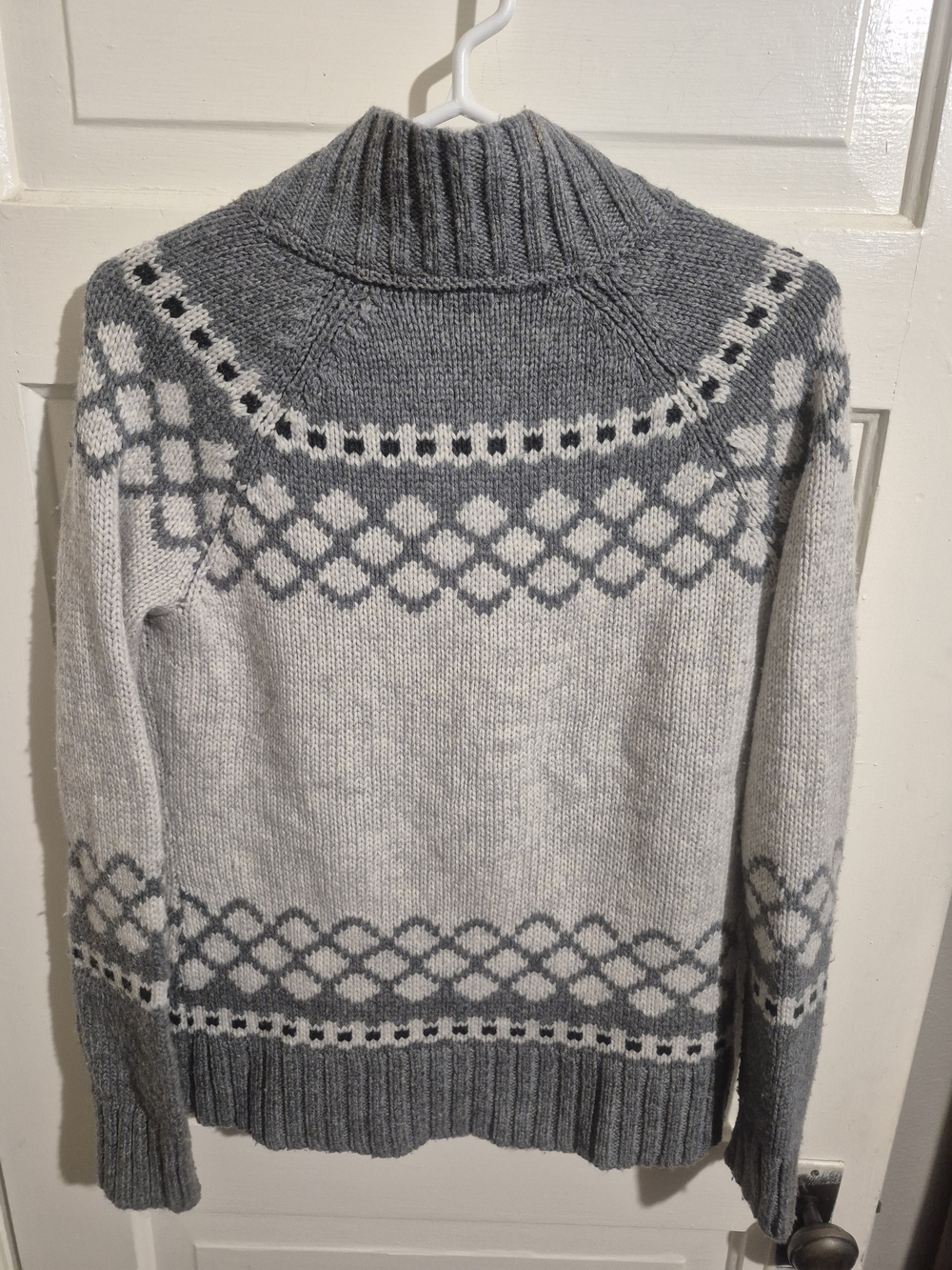 Kismet Owl Fair Isle Wool Blend Zip Cardigan Sweater M - Picture 5 of 8